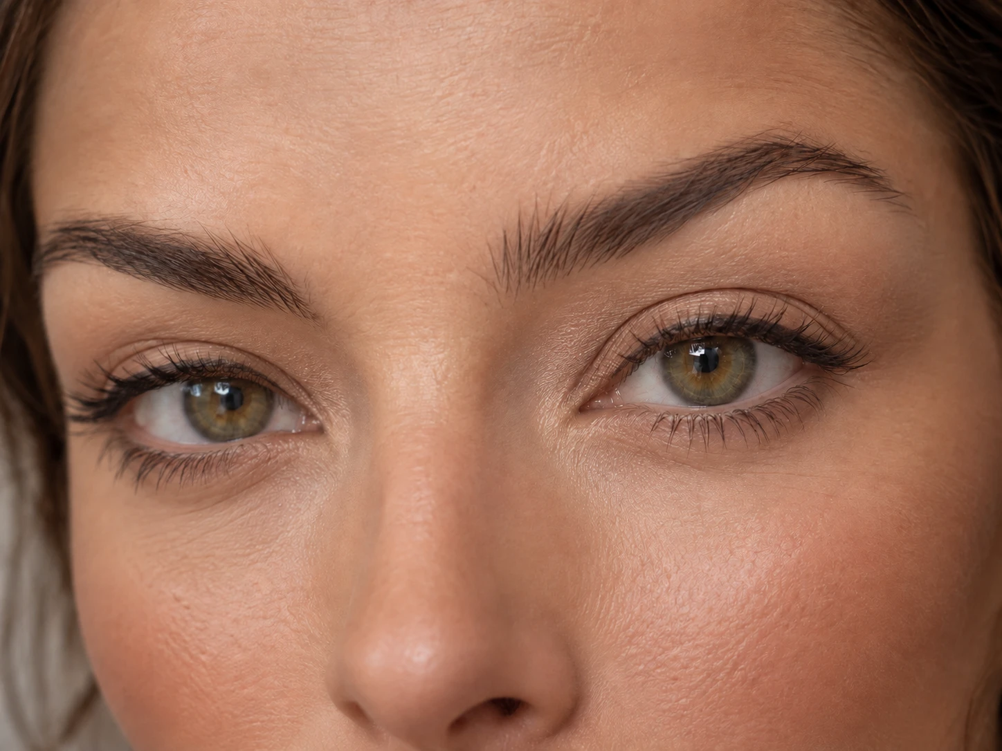 Fine eyeliner: before